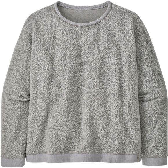 NWT Patagonia Women's Shearling Crew Fleece Reversible Sweatshirt in Salt Grey - Picture 1 of 6